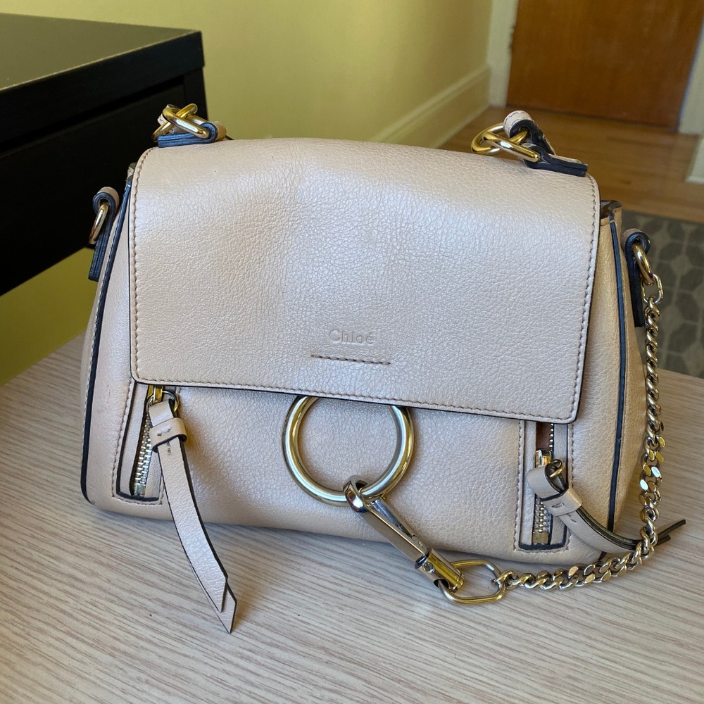 Chloe Mini Faye Day Motty Gray Crossbody Bag